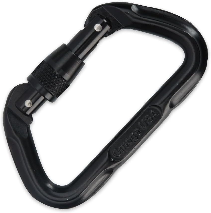 Stansport Aluminum Black D Locking Carabineer Sports