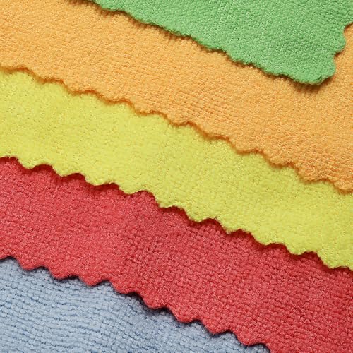 Image of Cutting EDGE 180 GSM-Set of 5-Microfiber Car & Bike Cleaning Cloth, Lint Free & Streak Free Towels, Soft Absorbent Reusable Cloth for Car Cleaning, Glass, Dashboard & Interior (30 x 30 cm, Multicolor)