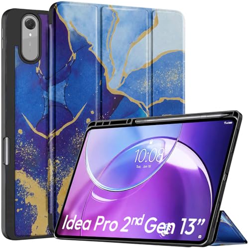 Image of ProElite Cover for Lenovo Idea tab Pro 2nd Gen 13 inch 2026 case Cover [with Pen Holder], Soft Flexible Flip Case Cover for Idea tab Pro 2nd Gen 13 inch 2026 [Recoil Series] - Ocean Blue