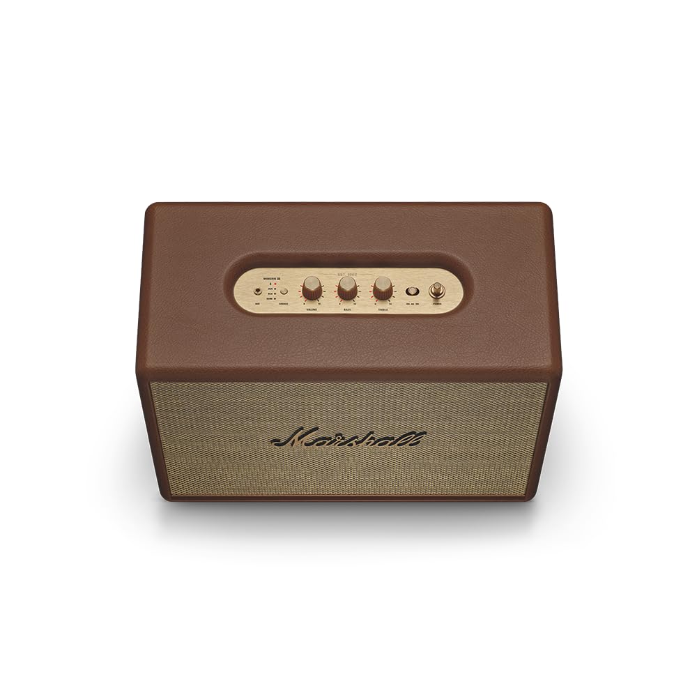 Marshall Woburn III Altavoz Premium Inalámbrico para Hogar 120W con Bluetooth 5.2 y Múltiples Entradas - Disfruta del Sonido Característico de Marshall (Marrón)