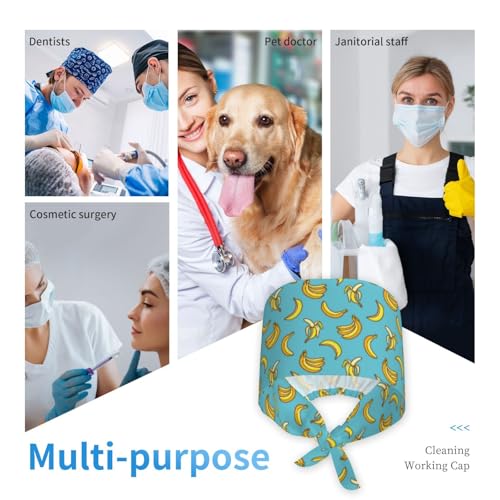 Image of Breathable Working Cap with Adjustable Sweatband Scrub Cap for Men /Women | Breathable Working Cap with Adjustable Sweatband Scrub Cap for Men /Women