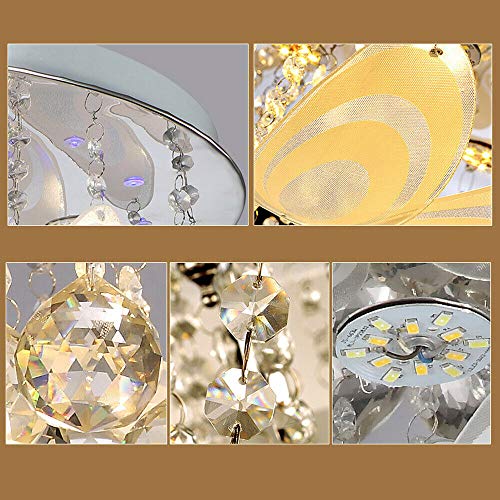 Raindrop K9 Crystal Chandelier Lighting 6-Color-Changes Luxury Led Round Ceiling Light Fixture Flush Mount Pendant Lamp Dimmiable For Dining Room Bedroom Livingroom Hotel Restaurant (Dia 23.6Inch) #TOP3