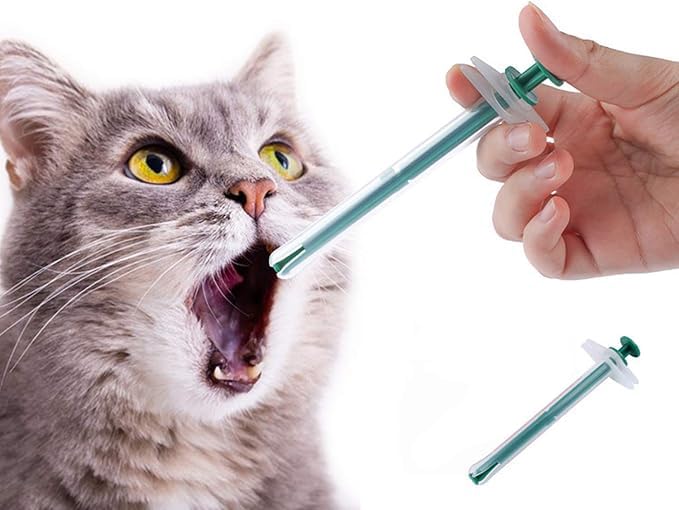 2 Stück Tabletteneingeber Haustier Medizin Futterspender Sicher Tabletten Feeder Silikon Entwurmungstabletten Feeder Wiederverwendbar Medikamenten Feeder Pille Injektor Pusher Spritze für Katze Hunde