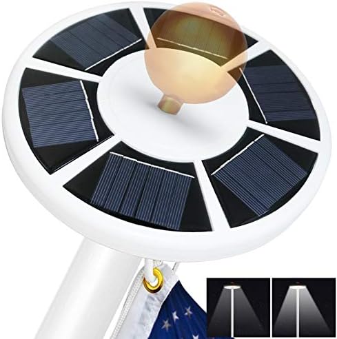 Solar Flag Pole Light, Waterproof Flagpole Light Solar Powered with 2 Brightness Modes, 42 LEDs, Auto On/Off Night Lighting, Lasts for 8-10 Hours
