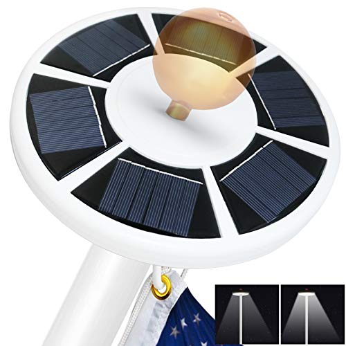 Solar Flag Pole Light, Waterproof Flagpole Light Solar Powered with 2 Brightness Modes, 42 LEDs, Auto On/Off Night Lighting, Lasts for 8-10 Hours