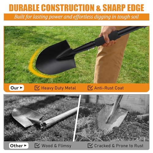 image for UIABOPZ Garden Shovels for Digging, 31 Inch Small Shovel, Heavy Duty M