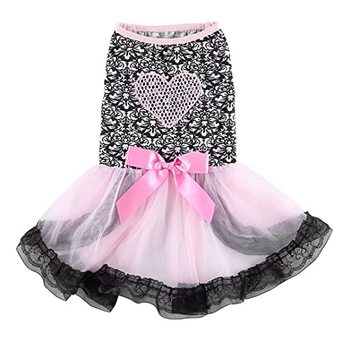 Chezabby Girl Dog Valentines Day Dress Small Dog Costume Cute Pet Clothes Princess Puppy Party Outfit For Tiny Dog Skirt Adorable Doggy Holiday Clothes Kitten Shirts Christmas Cat Apparel Clothing #TOP4
