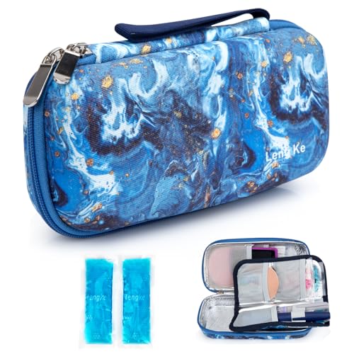 Image of YOUSHARES Insulin Cooler Travel Case - Diabetic Insulated Organizer Portable Cooling Bag for Medication Cooling Insulation, Insulin Pen Case with 2 TSA Approved Cooler Ice Pack
