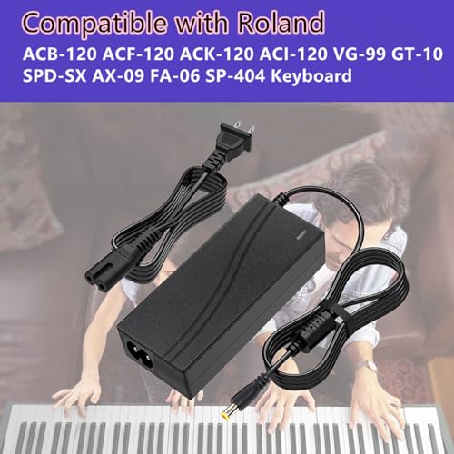 Image of for Roland PSB-120 Electronic Keyboard 9V2A Power Supply Adapter, Compatible with Roland PSB-120, PSB-1U, ACB-120, ACF-120, ACK-120, ACI-120 Electronic Keyboard 9V Power Adapter Replace Part