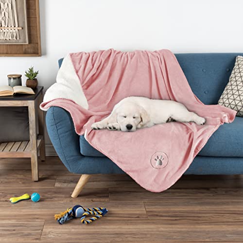 Waterproof-Dog-Blanket-50x60-Inch-Reversible-Sherpa-Dog-Blanket-for-Couch-Bed-or-Car-Protects-from-Spills-Stains-or-Pet-Fur-by-PETMAKER-Pink - Cucciolini Doodles   Waterproof-Dog-Blanket-50x60-Inch-Reversible-Sherpa-Dog-Blanket-for-Couch-Bed-or-Car-Protects-from-Spills-Stains-or-Pet-Fur-by-PETMAKER-Pink