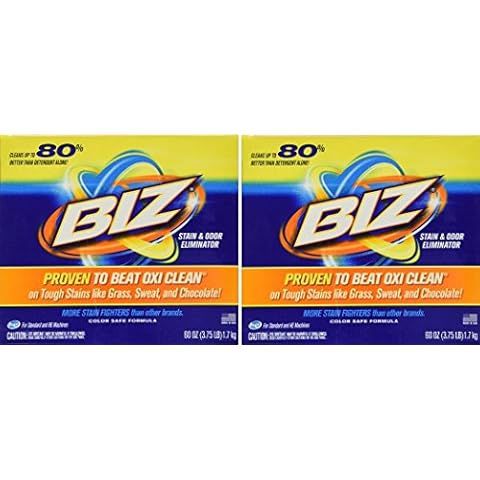 BIZ Stain and Odor Eliminator Laundry Detergent Powder 60 Oz. (Pack of 2) Cover