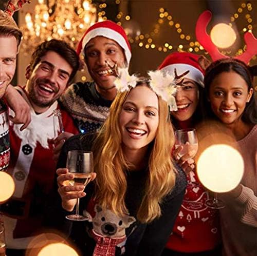 Edary Christmas LED Glowing Headband Antler Headdress Reindeer Glow Headpiece Animal Costume Flash Hair Band Feather Light Up Hair Hoop Party Masquerade Hair Accessories for Women Girl Kids