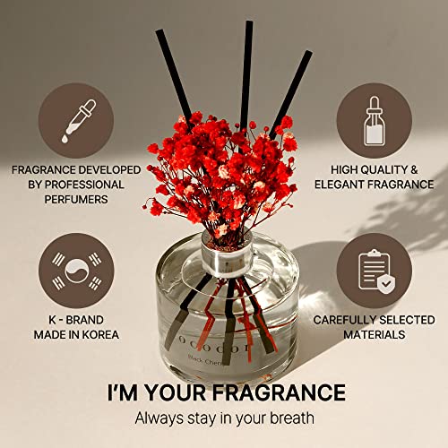 COCODOR White Jasmine Reed Diffuser Set - 6.7oz Home Fragrance for Bathroom Decor
