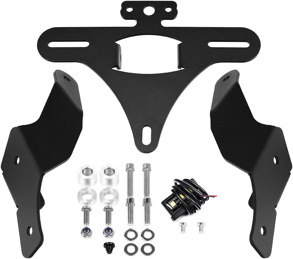 Motorcycles License Plate Holder Fender Eliminator Tail Frame LED Light for CFMOTO 450MT Ibex 450 MT 800 MTX Explore 2024-2025 (with Light)