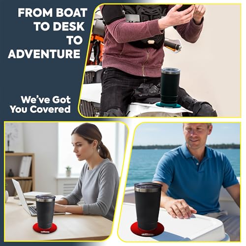 Image of Lil Sucker Fade Suction Rings | Suction Cup Holder Anti-Spill Can Drink Support for Boats, Trucks, ATVs | Secure Your Drinks and Prevent Spills with Our Non Slip Coaster Red Fade Pack of 2