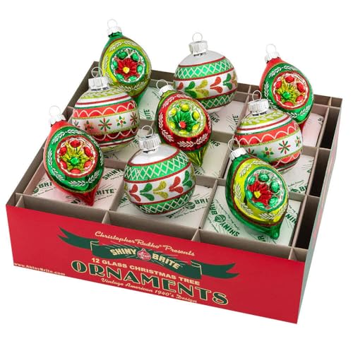 Christopher Radko Holiday Rounds & Reflector Tulips Set of 9