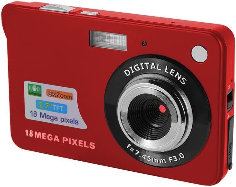 Miniatura 2 de Kit de cámara digital de megapíxeles de 18 MP con pantalla LCD de 2.7 pulgadas, batería recargable, tarjeta SD de 32 GB, soporte para tarjetas,