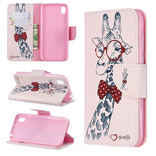 SATURCASE Case for Huawei Y5 2019, Beautiful Pattern PU Leather Flip Magnet Wallet Stand Card Slots Protective Cover for Huawei Y5 2019 (BO-7)