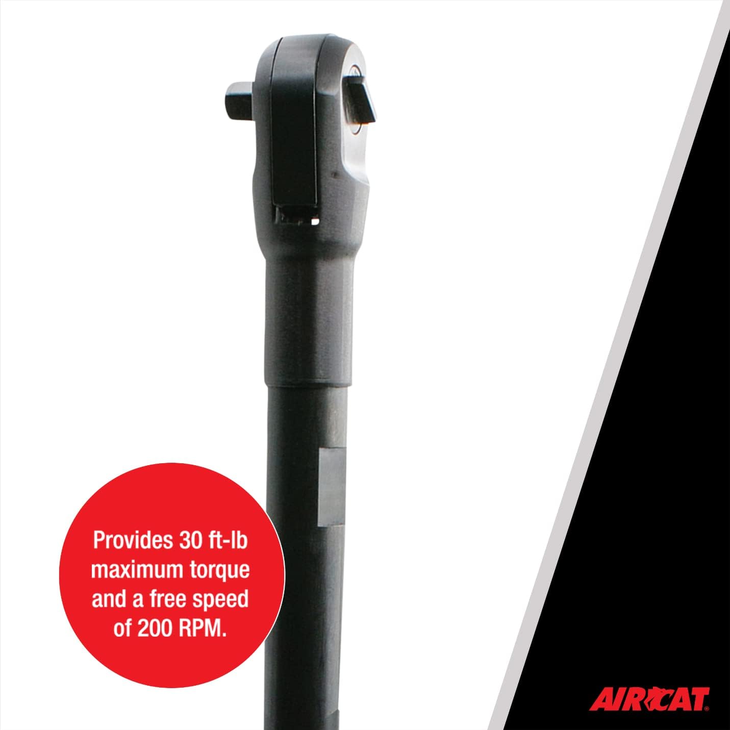 AIRCAT Pneumatic Tools 808-15: 15.3 Inch Long Reach Ratchet 200 RPM, 30 ft-lbs Maximum Torque - 3/8-Inch