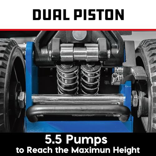 Image of Powerbuilt 1.5 Ton Big Wheel Off Road Jack, Vehicle Lift for Trucks, SUVs, ATVs Offroad Vehicles, Oversized Wheels for Rugged Terrain, 3000 LB Capacity, Blue 620625ECE