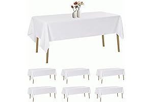 Elegant Wedding Table Linens: 6 Pack Rectangle Tablecloths for Sophisticated Events