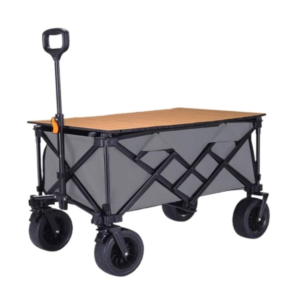 Carrito de playa plegable con mesa para exteriores, para remolque, carrito para picnic, remolque, cámper, furgoneta, carritos de camping