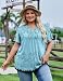 IN'VOLAND Womens Plus Size Shirts Short Sleeve Boho Tunic Tops V-Neck Summer Casual Dressy Blouse
