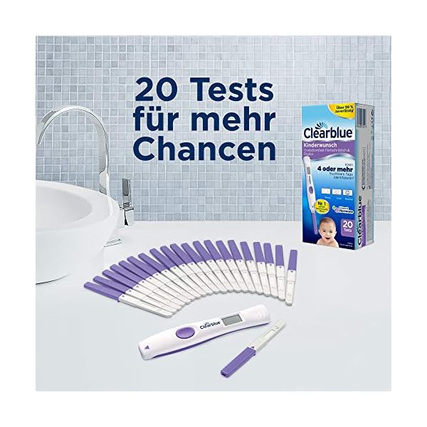 Clearblue Kinderwunsch Ovulationstest Fortschrittlich & Digital - Fruchtbarkeitstest für Eisprung, 20 Tests – Bild 10