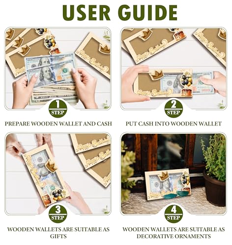 Wooden Birthday Money Holder, Happy Birthday Gifts For Friends Boys Girls, Cash Holder Holiday Party Supplies -033