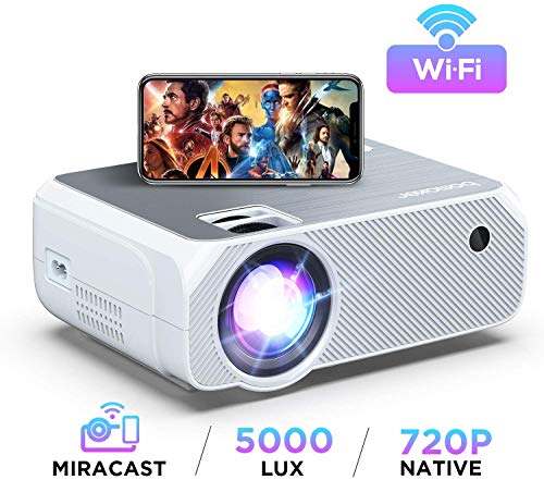 Wi-Fi Mini Projector, Upgraded 5000 Lux, Portable Outdoor Movie Projector, Full HD 1080P
