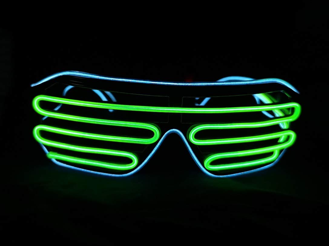 SOUTHSKY LED Glasses Shutter Type EL Wire Glow Light Up 2 colors 4 Modes For for Halloween Costume Cosplay Party