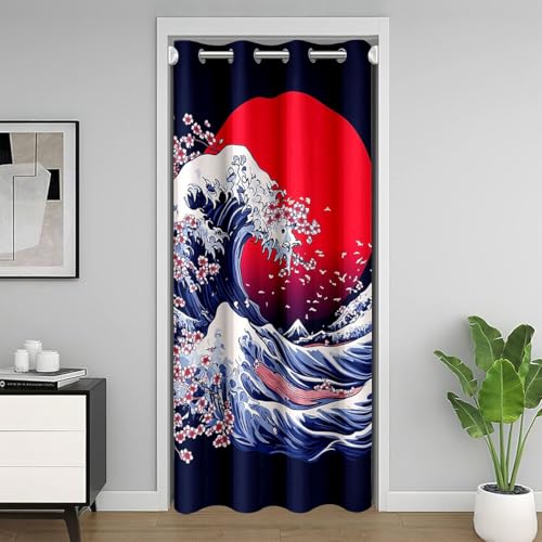 Castle Fairy Ukiyoe Ocean Blackout Curtain 1 Panel 34" W