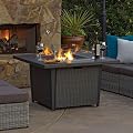Propane Gas Fire Pit Table, 42 inch 50,000 BTU Auto-Ignition Outdoor Square Gas Fire Pit Table Glass Wind Guard for Patio, Garden, Backyard,CSA Certified Fire Table