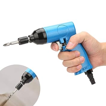 Air Screwdriver Set,1/4'' 1000RPM 5cfm 0.62mpa Pneumatic Air Screwdriver Tool Clutch Grip Reversible Screwdriver for Furniture Machinery Construction Home Appliances