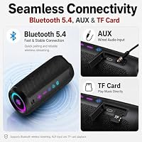 TIMU Portable Bluetooth Speaker, Powerful Sound Wireless Speaker: Boost Bass, Bluetooth 5.4, 24H Playtime, 8 RGB Modes, IPX7 Waterproof, TWS Pairing, Beach/Vacation Essentials, Gift Ideas(Black) — image 7