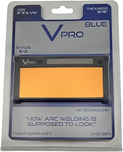 Miniatura 2 de VPro - Lente de soldadura de oscurecimiento automático azul Lente de soldadura TIG premium, pantallas ajustables 5-13, filtro de tono azul de alta
