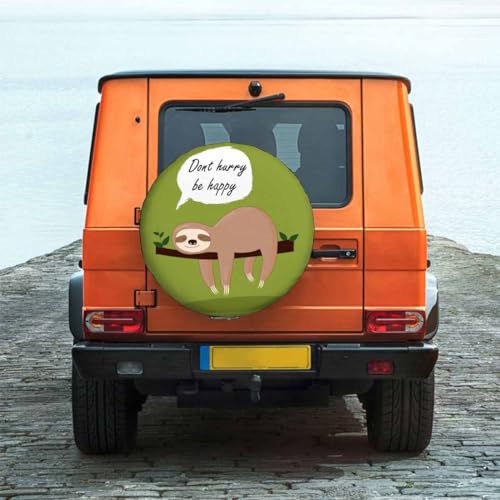 Image of Sloth Spare Tire Cover 15 inch Wheel Cute Lazy Sloth Protectors Weatherproof Universal for Trailer Tire Cover Rv SUV Truck Camper Travel Trailer STC135