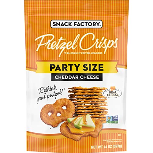 Image of Snack Factory Pretzel Crisps, Cheddar Cheese, Party Size, 14 Oz