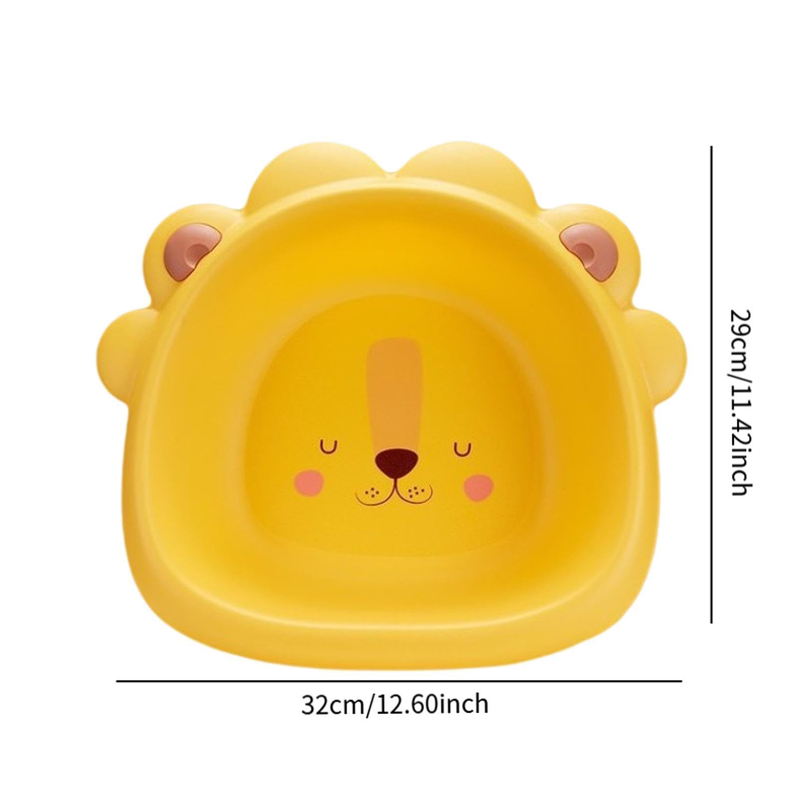 Qianly Foot Basin Baby Bath Tub Lightweight Cute Multifunctional Portable Washbasin Wash Basin for Home Traveling Kids Baby, Yellow
