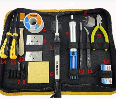 Soldering 220V Electric Solder Soldering Iron 60W 35W Welding Soldering Station With Desoldering Pump Iron Tip Tools Bag - (Color: 35W)