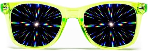 Miniatura 16 de GloFX Lentes de difracción definitiva, efecto prisma 3D arcoíris con marcos negros mate, gran accesorio para edm, concierto y rave