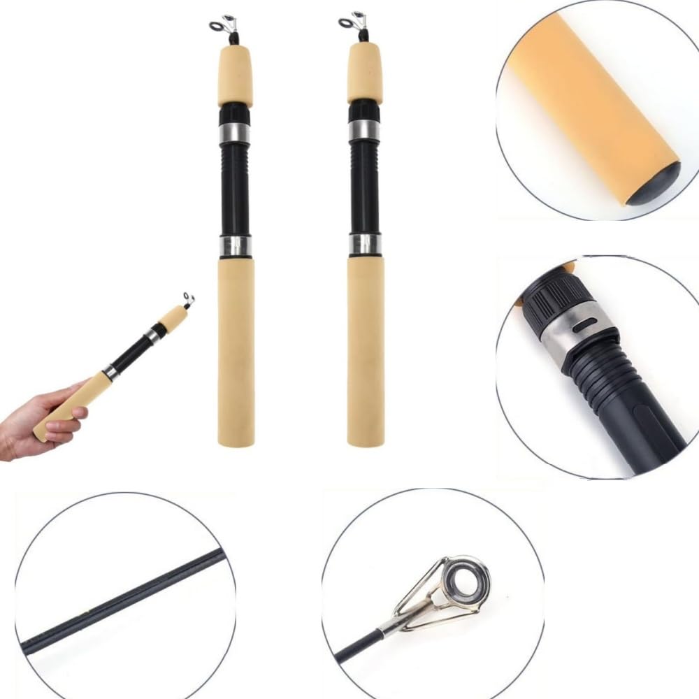 Amazon | 穴釣り用ロッド 2本セット 釣り竿 伸縮可能 75cm コンパクト