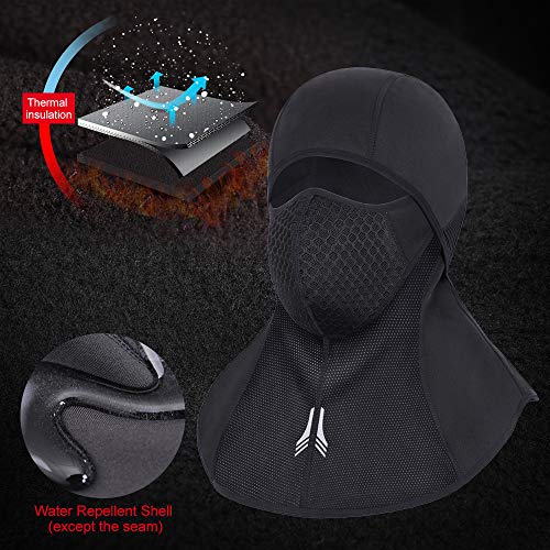 Daerzy Inverno Máscara Facial Completa Elastic Ciclismo Cocar Repelente De Água Warn Fleece Cabeça C
