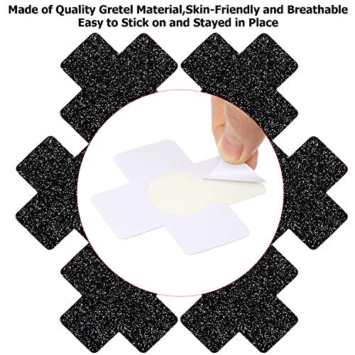 SATINIOR 6 Pairs Glitter Pasties Covers Valentine Disposable Shaped Stickers4