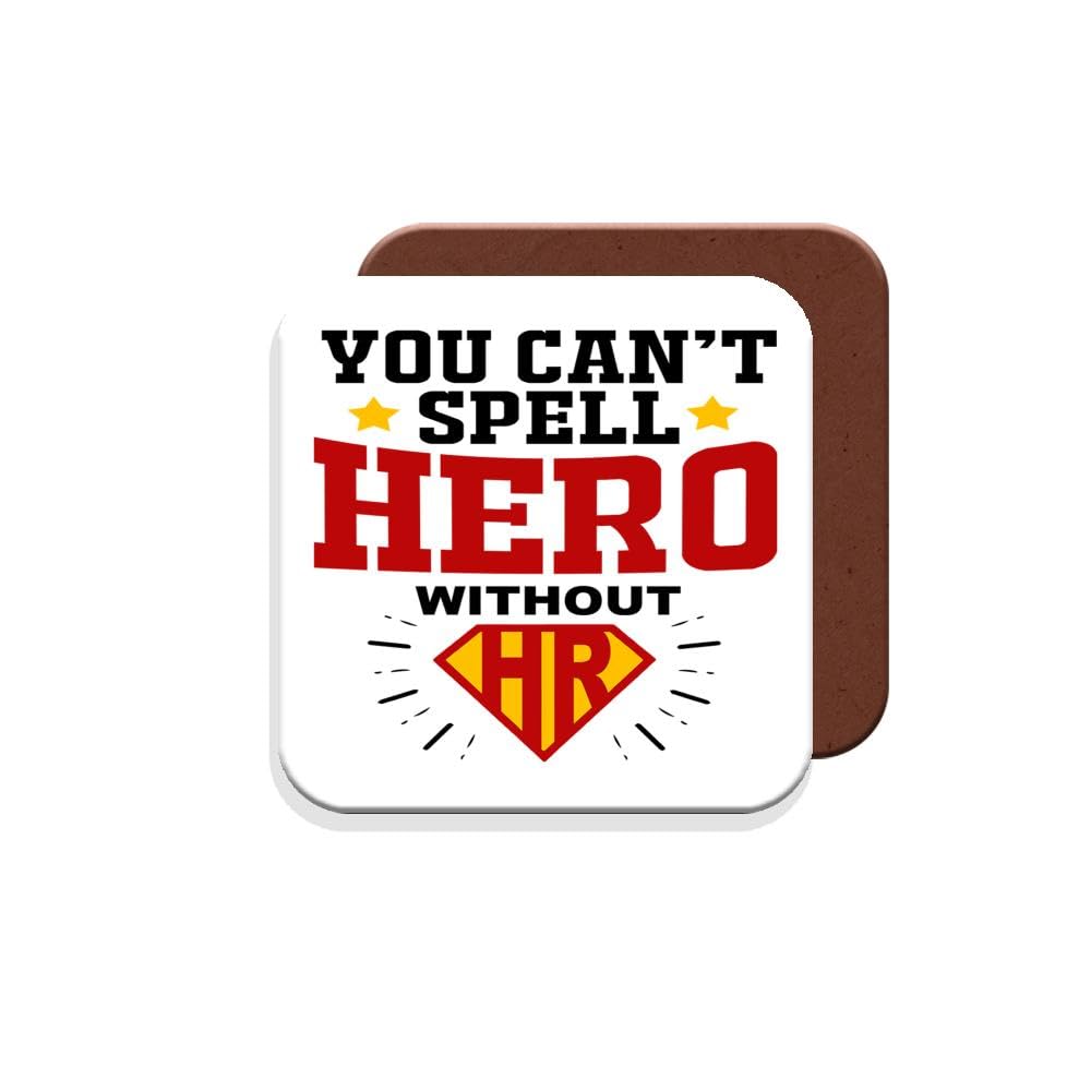 Muggz Coaster Gift For Human Resources Personnel - You Can't Spell Hero Without Hr - Giftset - Made By In The Uk