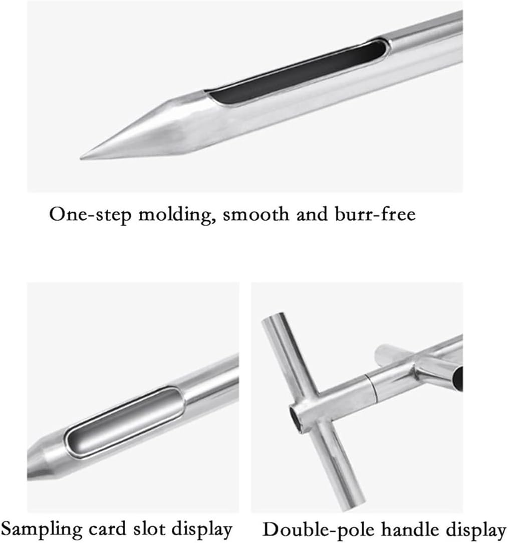 Stainless Steel Soil Grain Probe Sampler - Durable Grain Sampling Tool, 2m Length, 25mm Diameter, Ideal for Agriculture & Gardening - Multiple