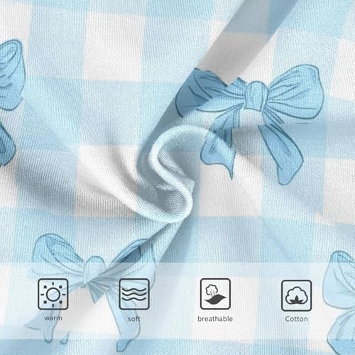 Wusikd Light Blue Bows Gingham Girls' Underwear Cotton Girls Briefs Soft Toddler Underwear 2T3