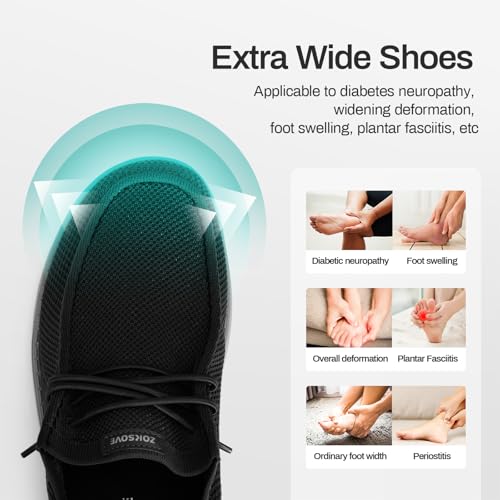 Wide Shoes for Men - Comfort Slip on Walking Loafers with Arch Support - Mens Wide Orthopedic Shoes for Plantar Fasciitis3