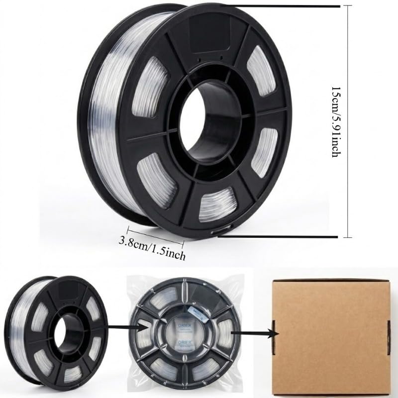 Image of 250G TPU 3D Printer Filament 1.75mm Filajoy3D 3D Printing Filament Dimensional Accuracy + /- 0.02mm for Most FDM 3D Printers,Transparent