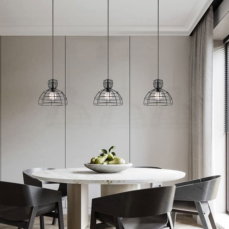 Lampe suspendue simple de ferme en métal noir rétro douille E27
